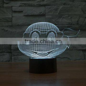 New Teenage Mutant Ninja Turtles Colorful 3D LED Lamp Touch Switch Night Light Gradient Visual Illusion Reading Lamp Holiday photo-6