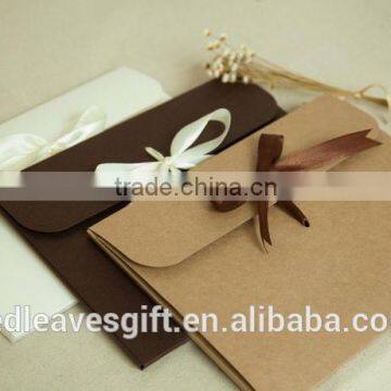 Elegant custom printed kraft envelope with string