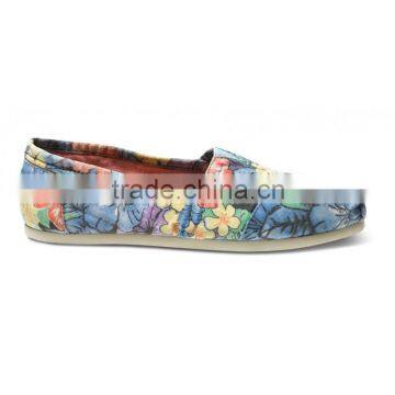 Wholesale shoes women canvas floral painting eva outsole slip on shoes