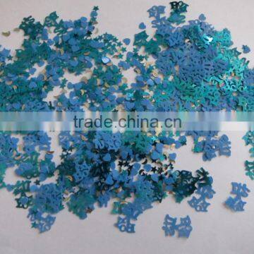 1.2x2.2cm 1.7x2.2cm Metallic PVC It's a Boy new bady Happy Birthday Confetti for party decoration