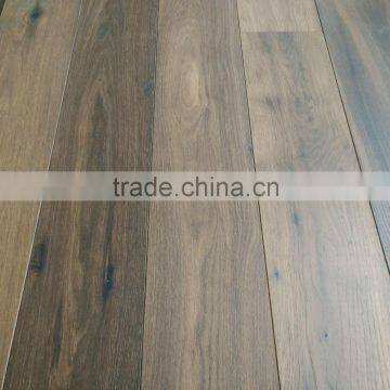 Antique Dark Smoked White Oak Wood Parquet Flooring photo-3