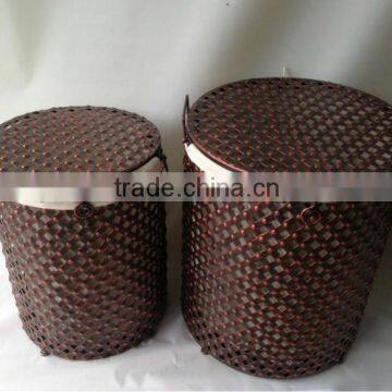 Modern iron laundry hamper