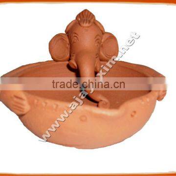 Clay Ganesh Statue Diya