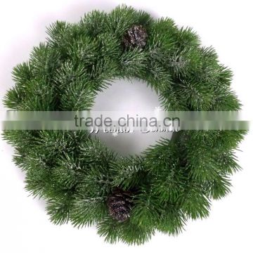 Real look evergreen artificial Christmas wreath flower garland for wall hanging decor