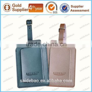 Custom PU leather bag tag/luggage tag for gift emboss genuine leather luggage tag                        
                                                                                Supplier's Choice