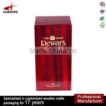 Luxury packing storage wooden red wine bottle glass gift box