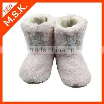 Pink Beauty Warm Winter Indoor Boot Slipper With Rabbit Print