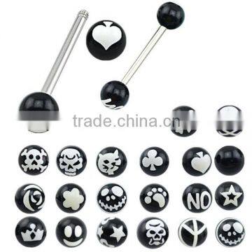 TR01062 Resin Printed Body Jewelry Fake Tongue Piercing photo-5