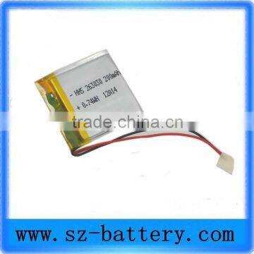 263030 200mah small li polymer 3D glasses battery rechargeable