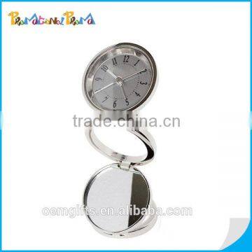 Promotion Fancy Foldable Metal Table Quartz Alarm Clock Travel Alarm Clock