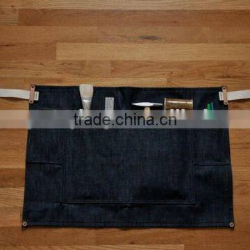 indigo half apron,indigo waist apron