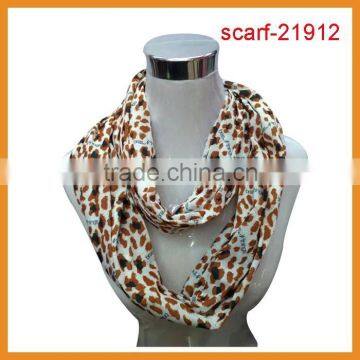 hot sale leopard infinity circular neck scarf,leopard scarf