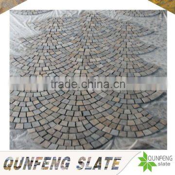 cut-to-size stone form and split surface finishing natural rusty slate flooring flagstone mat mesh stone tile