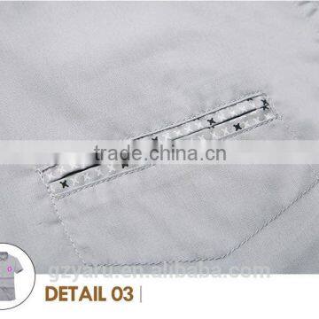 Latest Formal Pictures Office Slim Dress Shirt Short Sleeve Business Shirts for Men photo-6