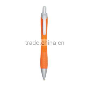 Rio Ballpoint Pen With Contoured Rubber Grip-transorange