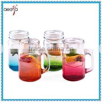 Colored 400ml Bulk Glass Mason Jars Drinking Glass For Wedding