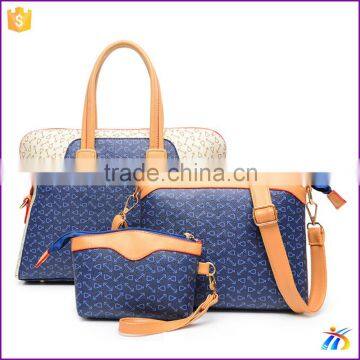 China hot selling hit color bags 3 pcs handabg set for lady