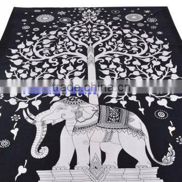 IndianTapestry With Hand Block bedspread bed sheet 100%Cotton Indian Bedspread, Bohemian Tapestry Wholesale jaipur