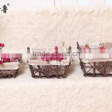 flower basket beautiful design maize husk rattan storage basket