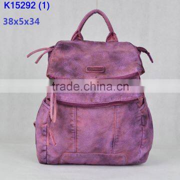 Angelkiss bag 2015 wholesale purple color backpack / backpack with two flap /backpack with front flap /color backpack