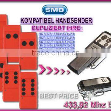 For SMD INDUSTRIE TX1-433,TX2-433,TX3-433,TX4-433,TX6-433,TX8-433 compatible remote 433,92mhz