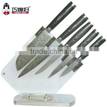 High quality VG10 damascus knife set with Acrylic block