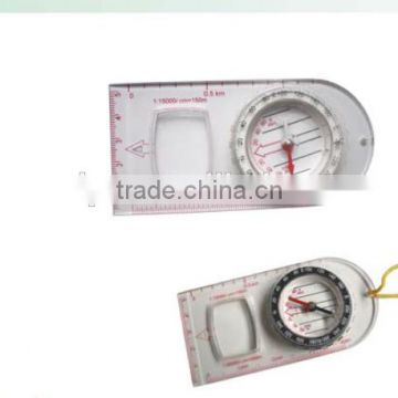 Transparent Map measure compass with magnifier