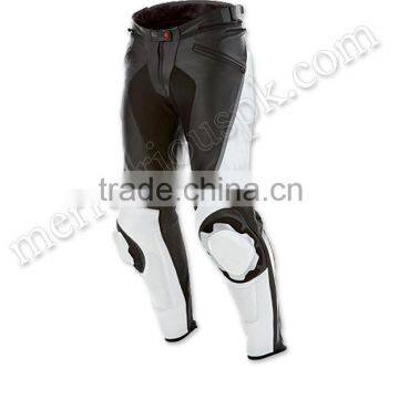 Black White Motorbike Leather Pants