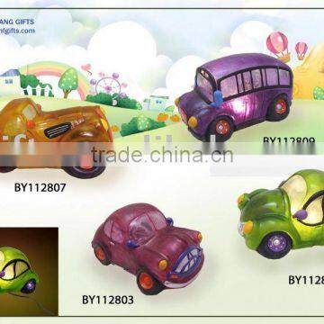 Polystone cartoon lighted car, polystone bus