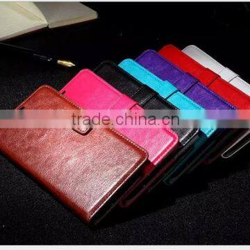 Factory High Quality Crazy Horse Pattern Wallet PC+PU Leather Case for iPhone 6 Plus Case with Photo Frame with card slot