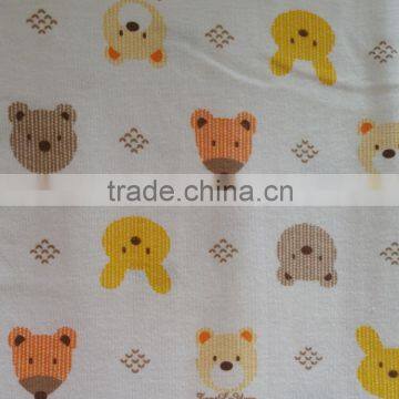 Wholesale printed 100% cotton knitted double jersey fabric for baby clothes