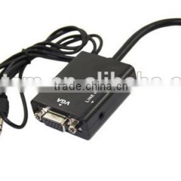 2014 hot sell VGA to HDMI cable 1080P HDMI Male to VGA Female Video Converter Adapter Cable for PC DVD HDTV