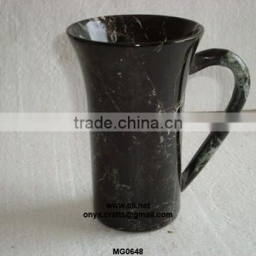 Jet Black Marble Mugs Handcraved