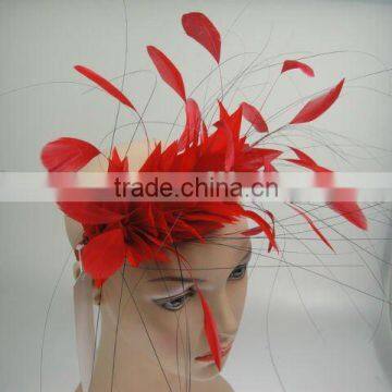 Wedding flower fascinators with feather