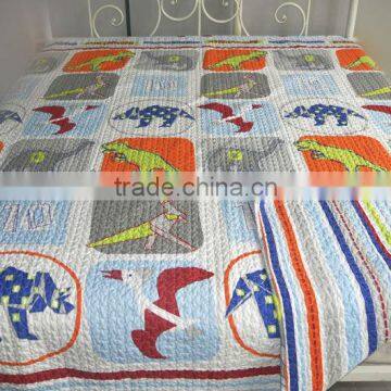 small pieces pacthwork mircofiber printed qulit/bedspread