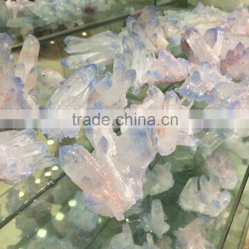 Natural Clear Quartz Crystal Cluster With Blue Light Top Crystal Drusy For Sale