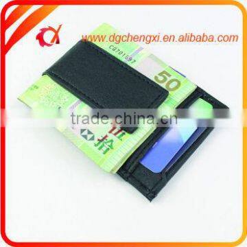 Custom PU leather money clip with credit card holder