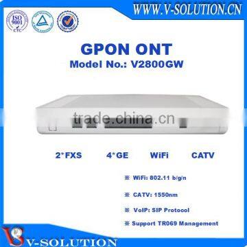 4GE+2FXS+WiFi+RF GPON ONT Support IPTV/VoIP/CATV for Triple Play Service