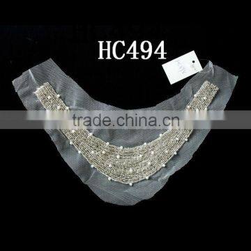 HIgh quality handmade crochet lace collar,beads neckline for garment