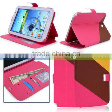 Three color rainbow leather cover Samsung N5100 Galaxy Note 8.0