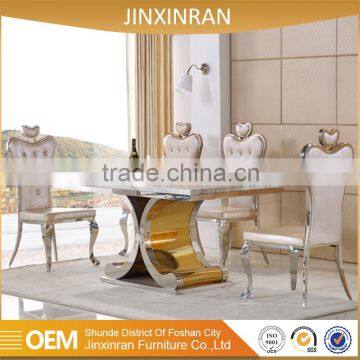 Hot selling modern hotel 6 seater marble dining table sets