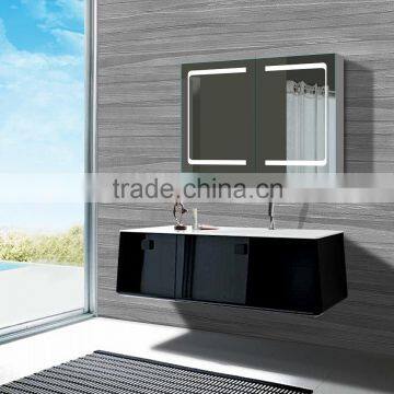 Lux~aqua Innovative Design Bathroom Cabinet ,LED illuminated mirror cabinet with shaver socket