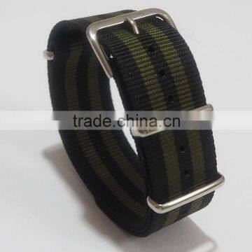 Black Grey Black Gray Stripe Nylon Canvas Wrist Watch Band photo-3