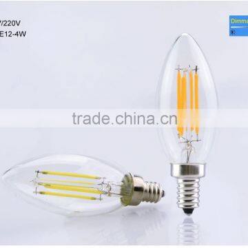 110V 220V 2W 4W 6W Candle Light Led Filament Bulb