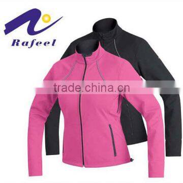 softshell jackets for woman with reflective piping