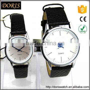 OEM fashion quartz leather band watch for couple ware gift