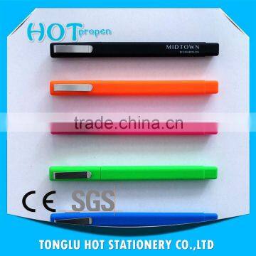 soft rubber coated triangle ball pen with logo