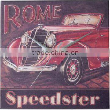 Car Oil Painting Popular Cheap Wall Clock