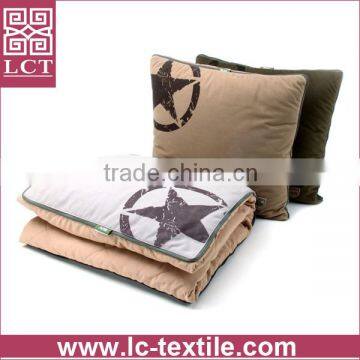 wholesale custom silk screen printing supersoft floor pillow with foldbale blanket inside(LCTP0066)