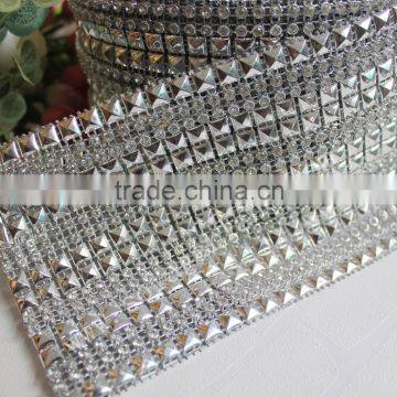 New fashion diamond stud mesh wrap roll sparkle rhinestone ribbon rhinestone mesh roll